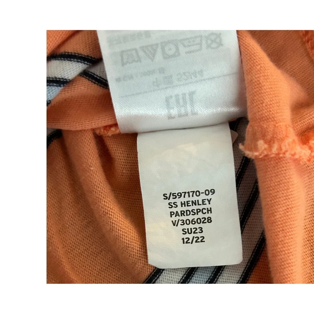 Baby Gap Orange Striped Short Sleeve Henley T-Shirt 0-3 Months (1267)